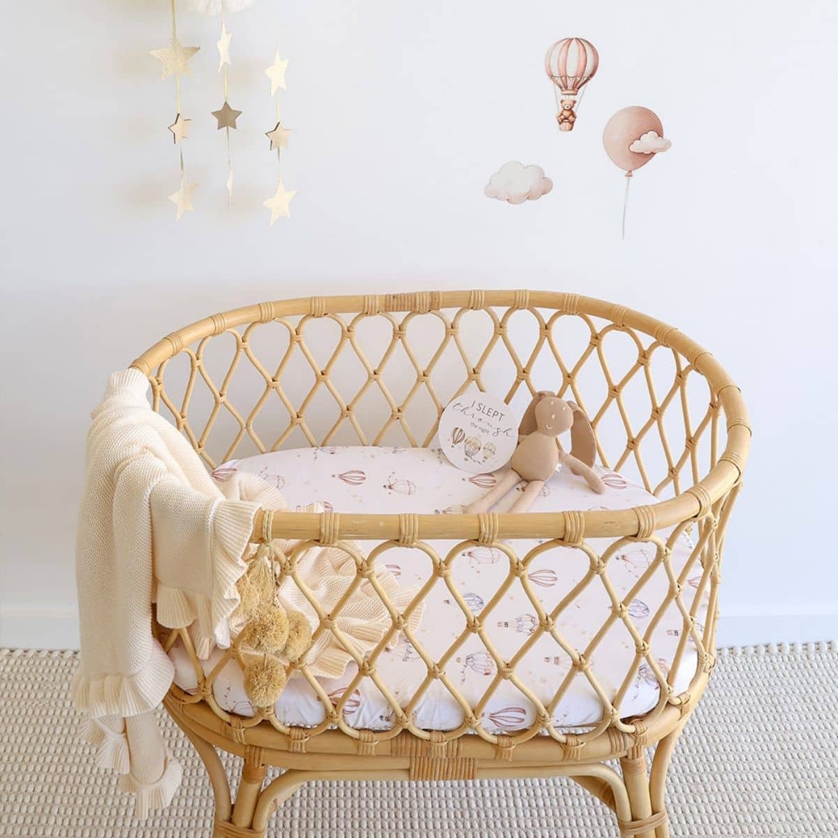 Snuggle Hunny Fitted Bassinet Sheet and Change Pad Cover - Up & Away