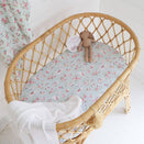 Snuggle Hunny Fitted Bassinet Sheet and Change Pad Cover - White Rabbit