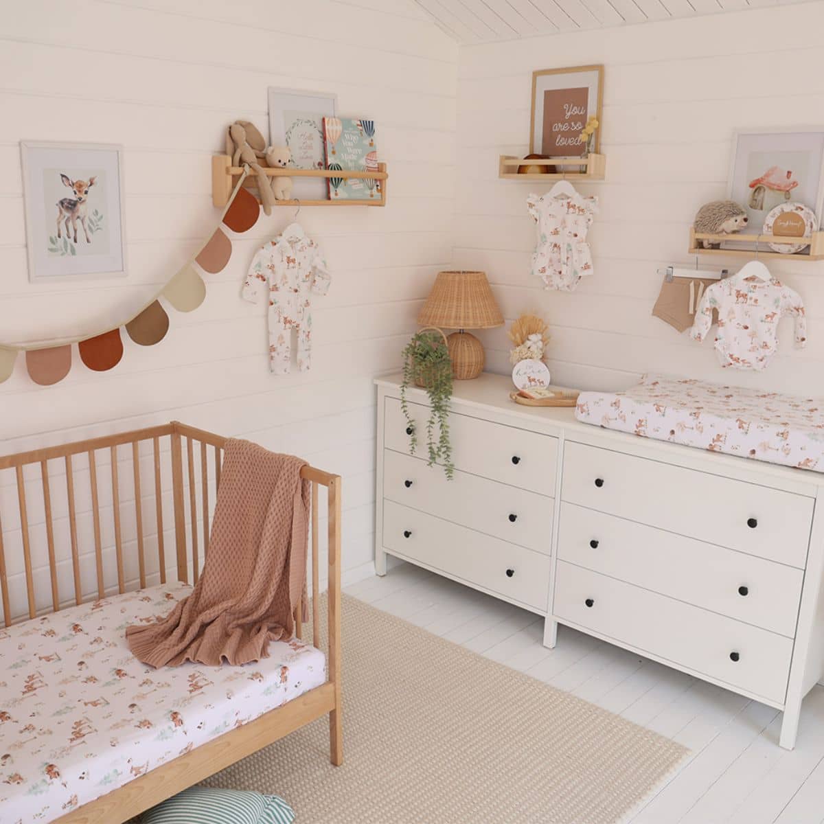 Snuggle Hunny Fitted Bassinet Sheet and Change Pad Cover - Woodland Tales
