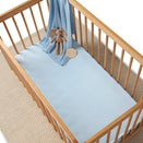 Snuggle Hunny Fitted Cot Sheet - Baby Blue Organic