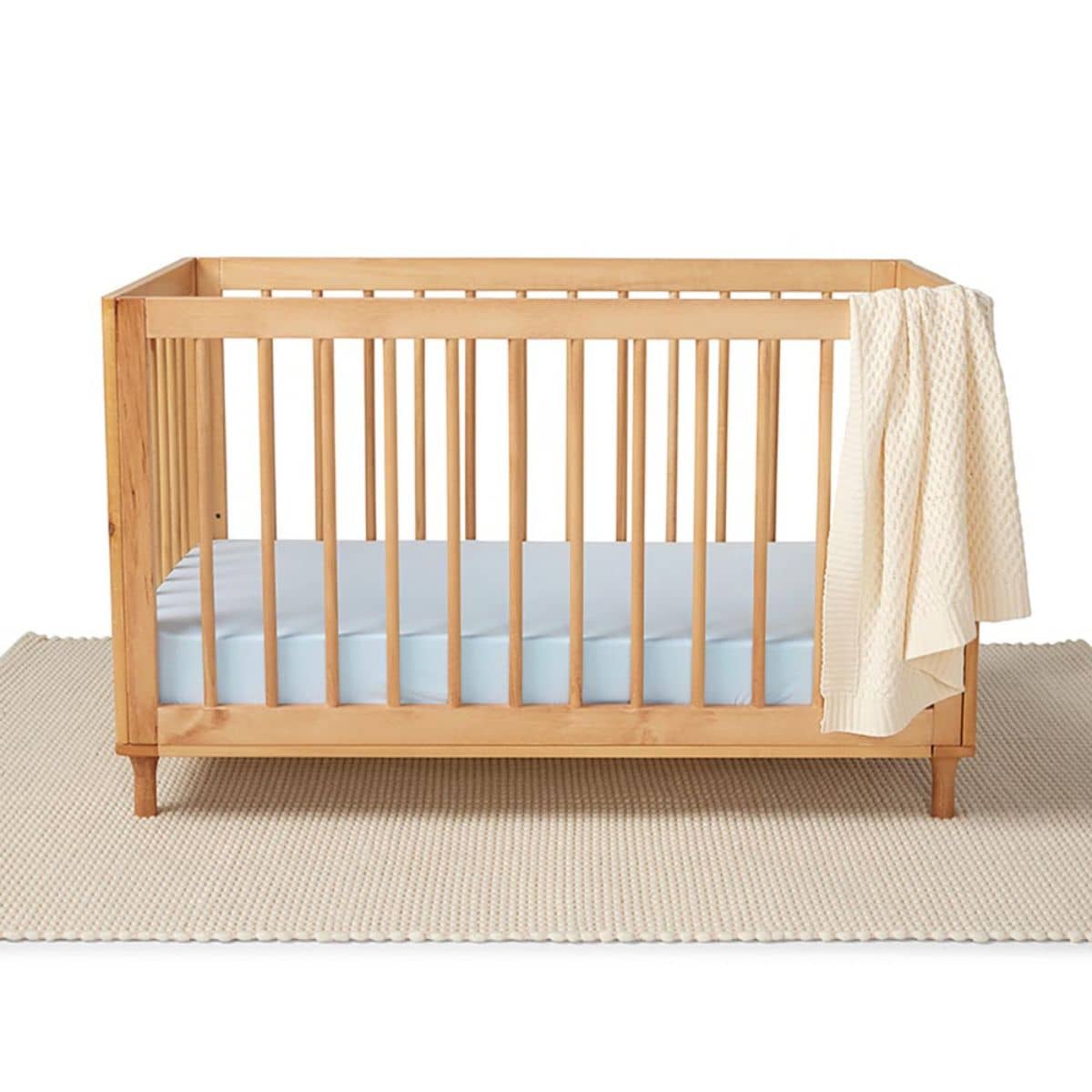 Snuggle Hunny Fitted Cot Sheet - Baby Blue Organic