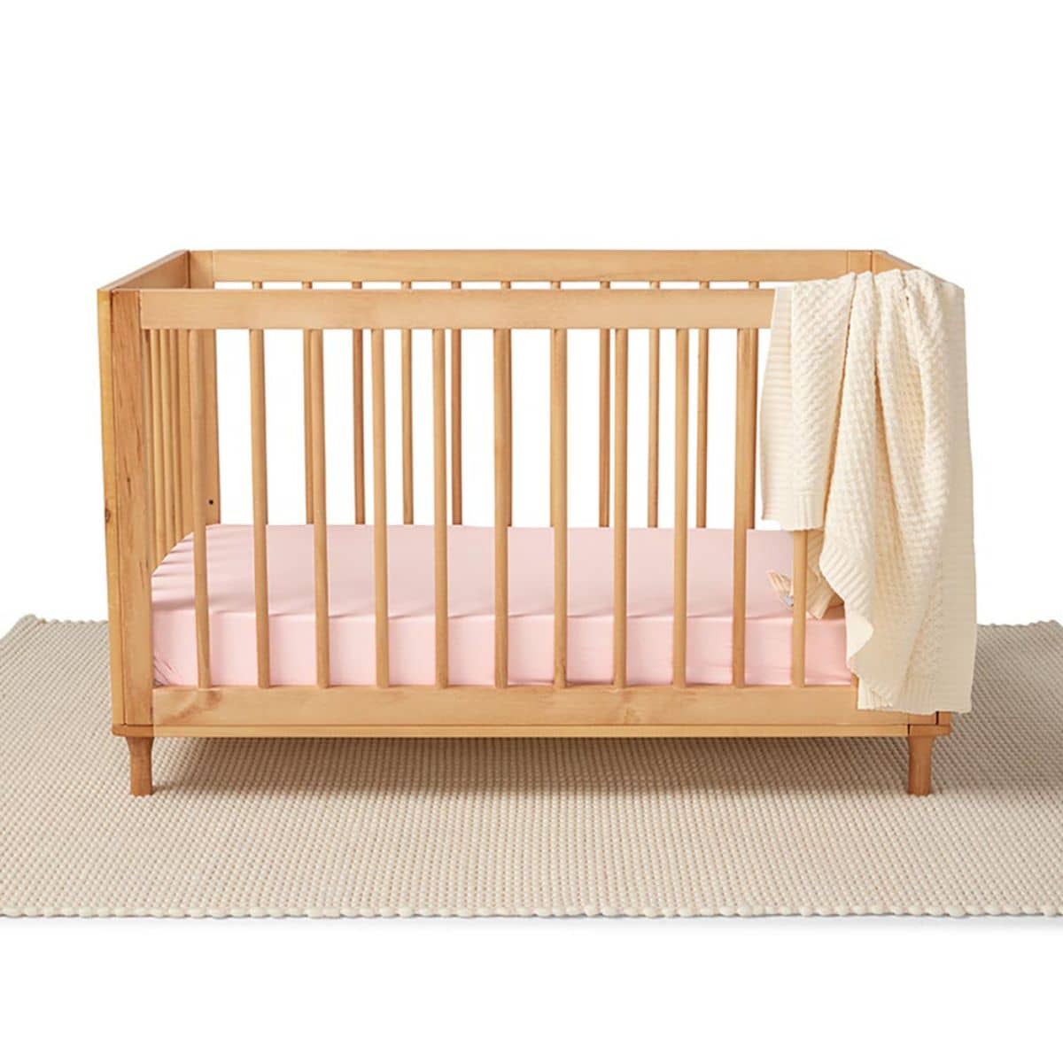 Snuggle Hunny Fitted Cot Sheet - Baby Pink Organic