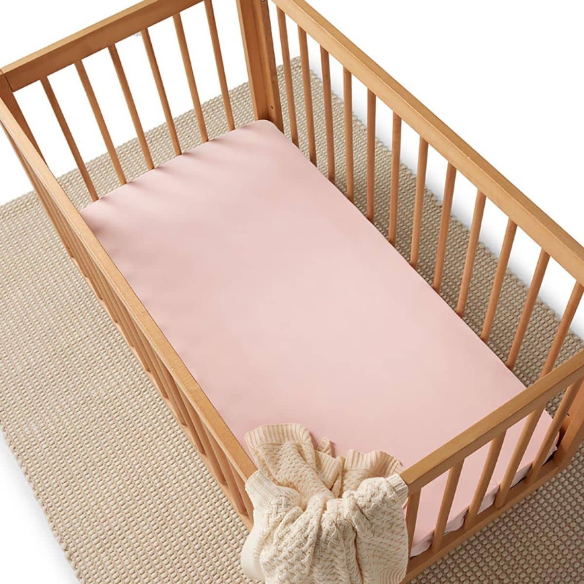 Snuggle Hunny Fitted Cot Sheet - Baby Pink Organic