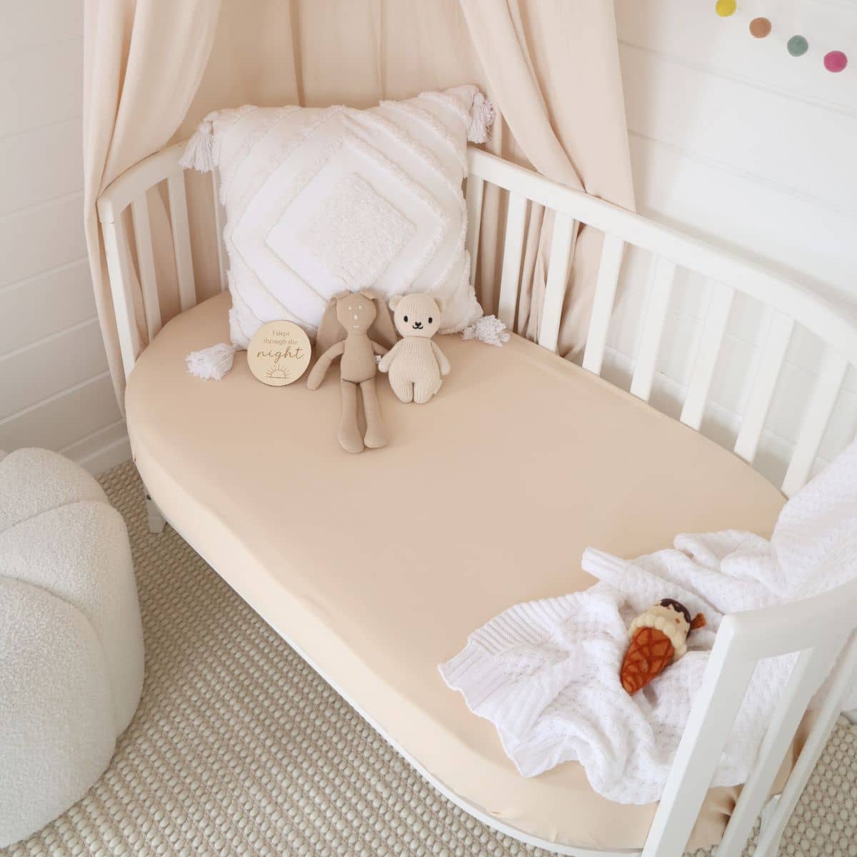 Snuggle Hunny Fitted Cot Sheet - Babyccino