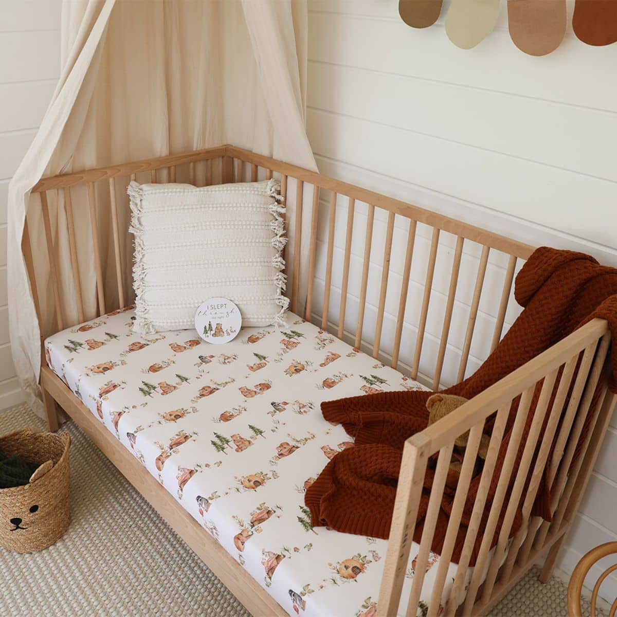 Snuggle Hunny Fitted Cot Sheet - Bears