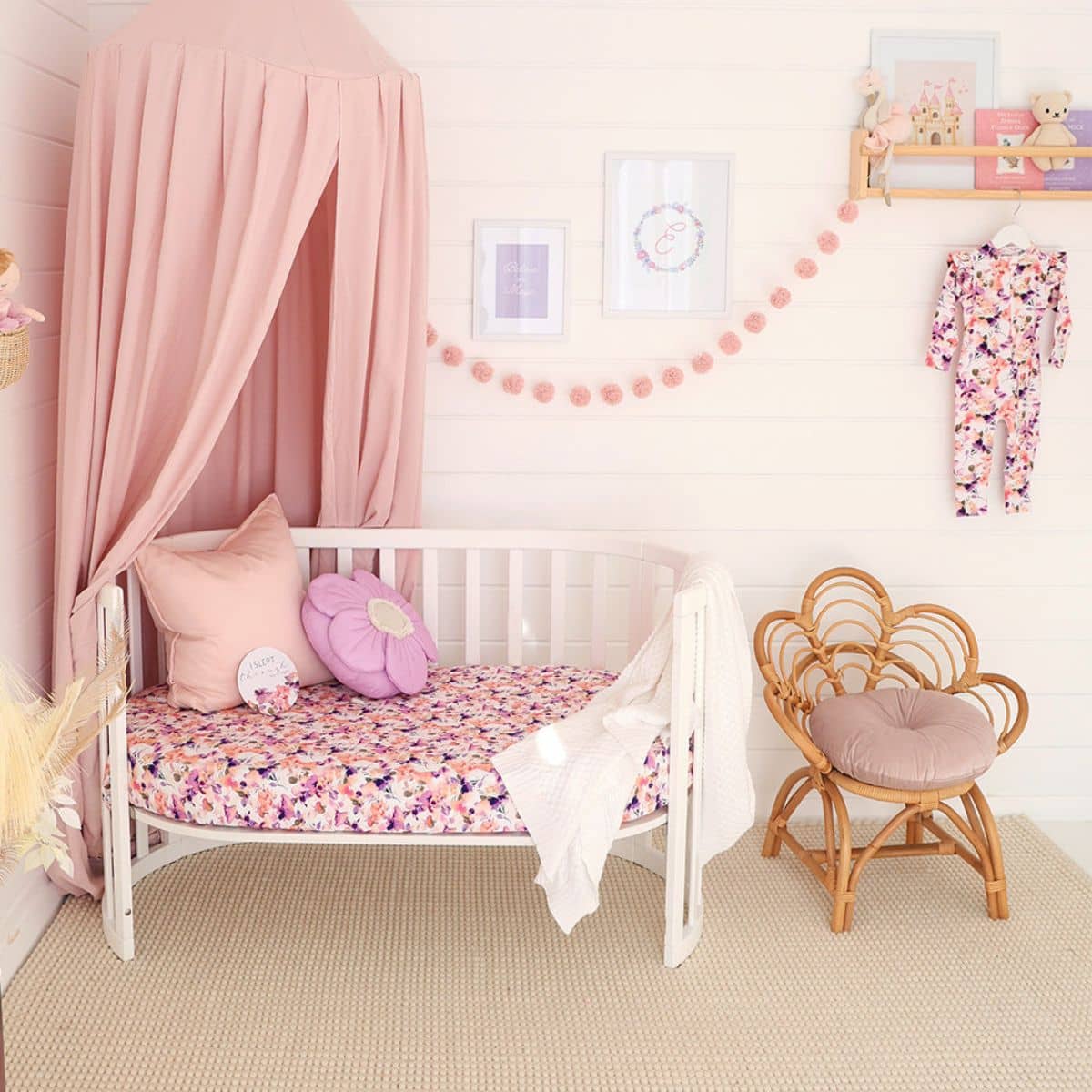 Snuggle Hunny Fitted Cot Sheet - Blushing Beauty