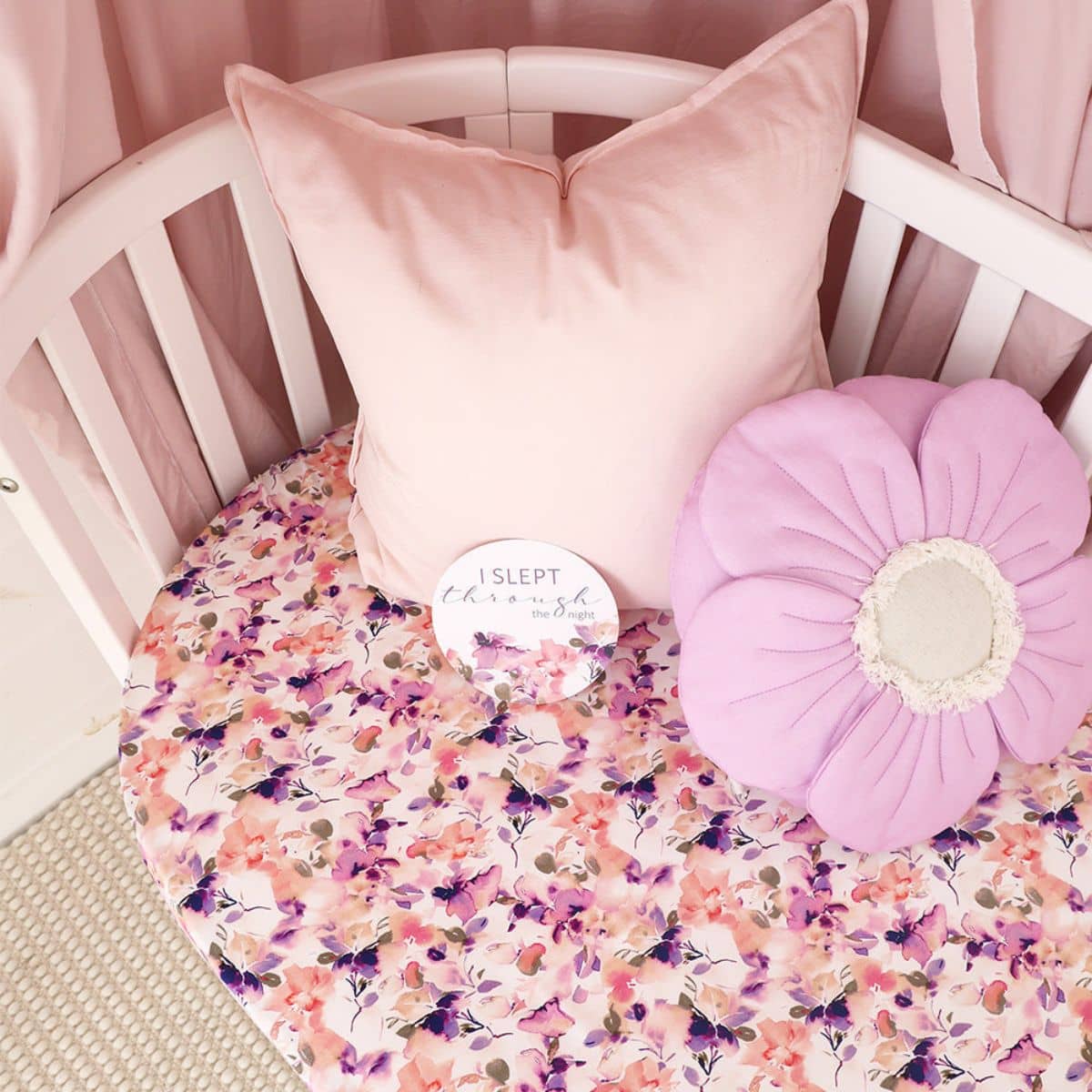 Snuggle Hunny Fitted Cot Sheet - Blushing Beauty