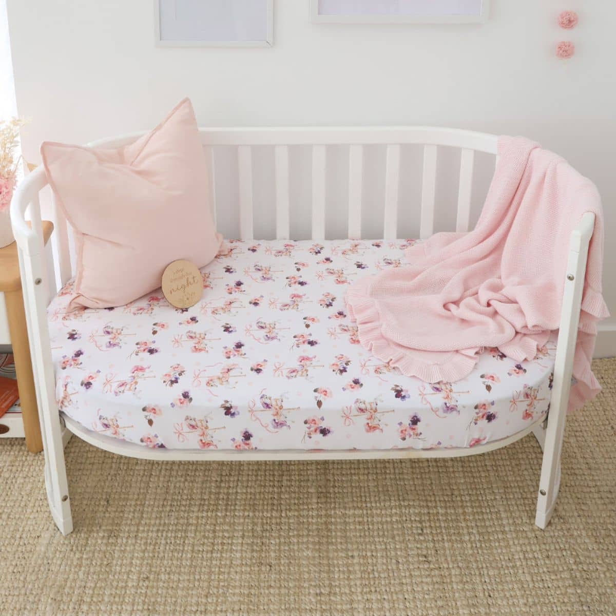 Snuggle Hunny Fitted Cot Sheet - Carousel