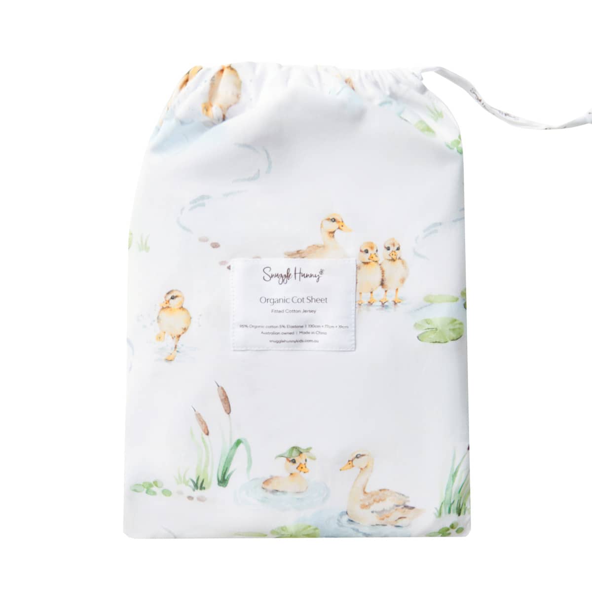 Snuggle Hunny Fitted Cot Sheet - Duck Pond Organic