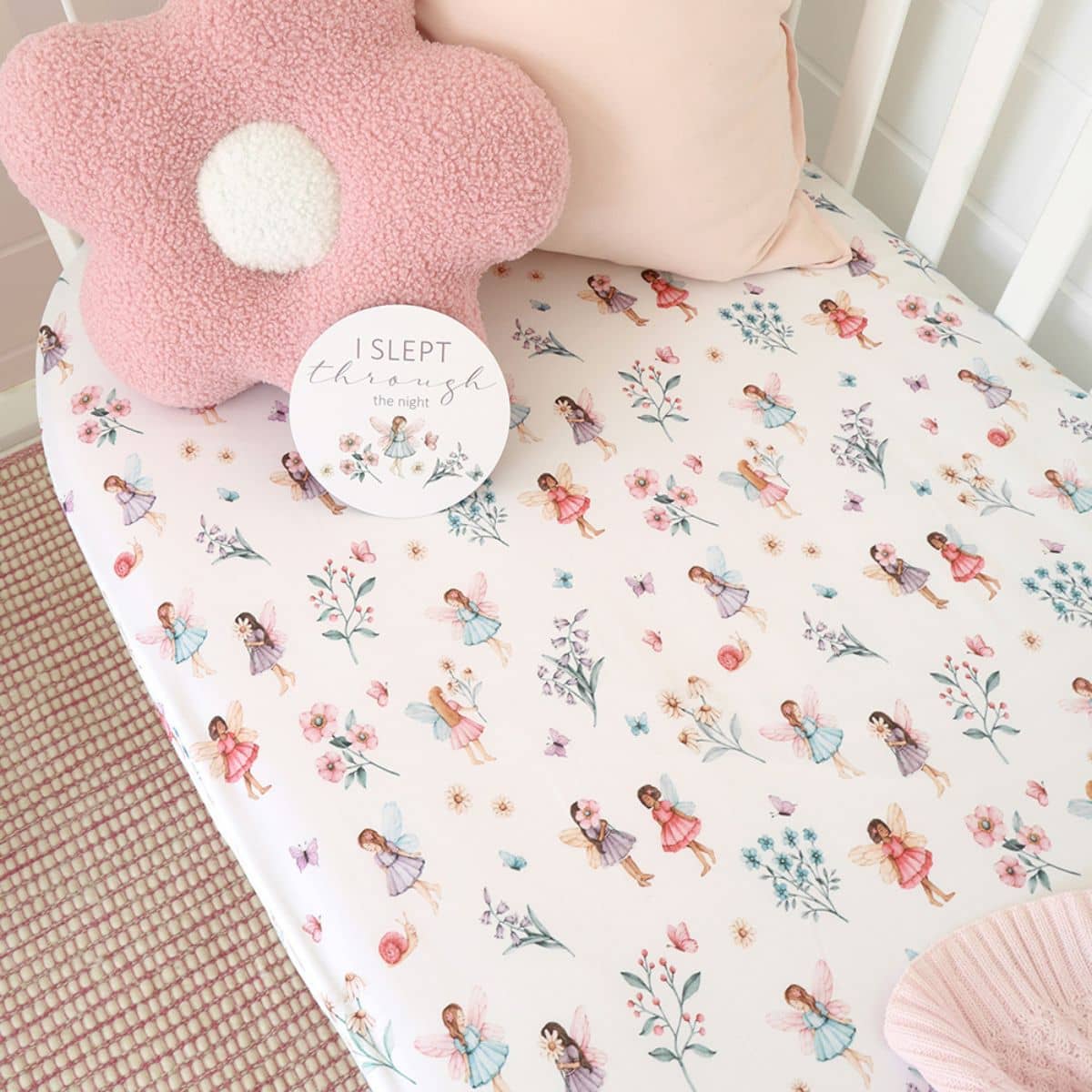 Snuggle Hunny Fitted Cot Sheet - Fairy Garden