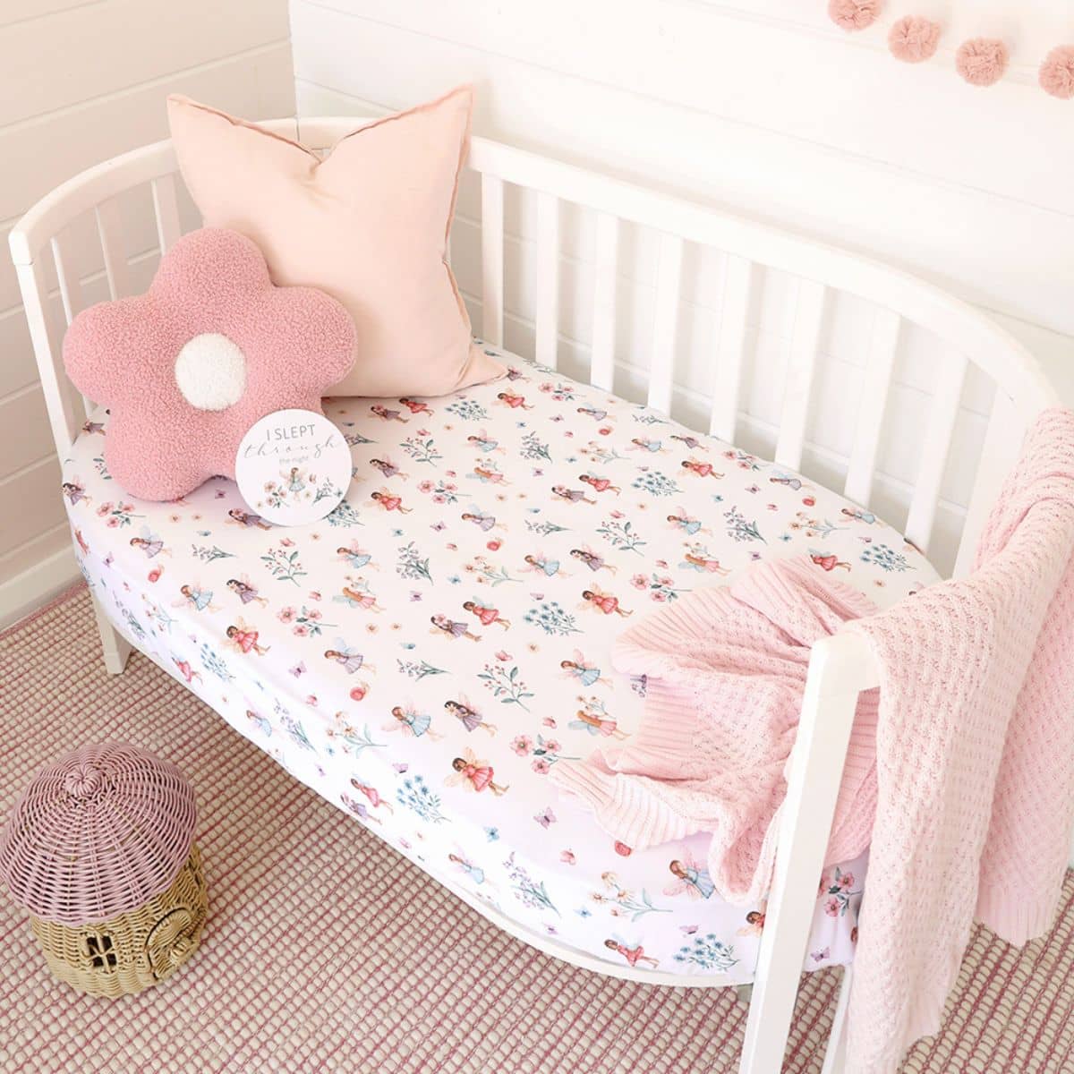 Snuggle Hunny Fitted Cot Sheet - Fairy Garden