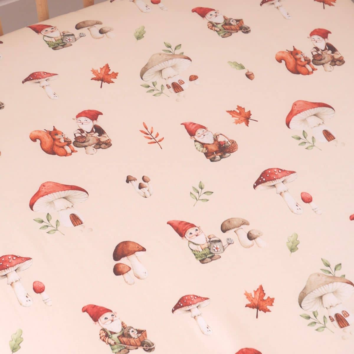 Snuggle Hunny Fitted Cot Sheet - Gnomes