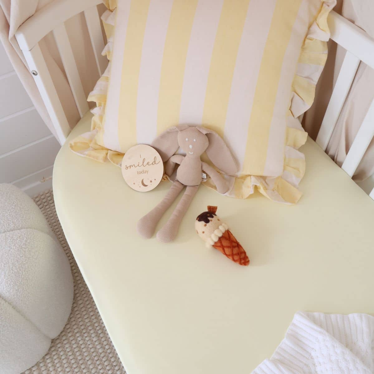 Snuggle Hunny Fitted Cot Sheet - Lemon Sorbet