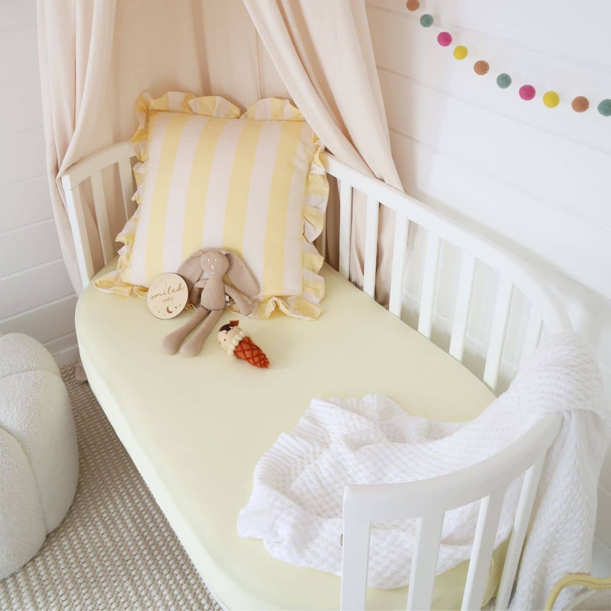 Snuggle Hunny Fitted Cot Sheet - Lemon Sorbet