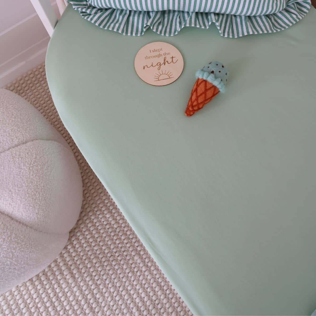 Snuggle Hunny Fitted Cot Sheet - Mint