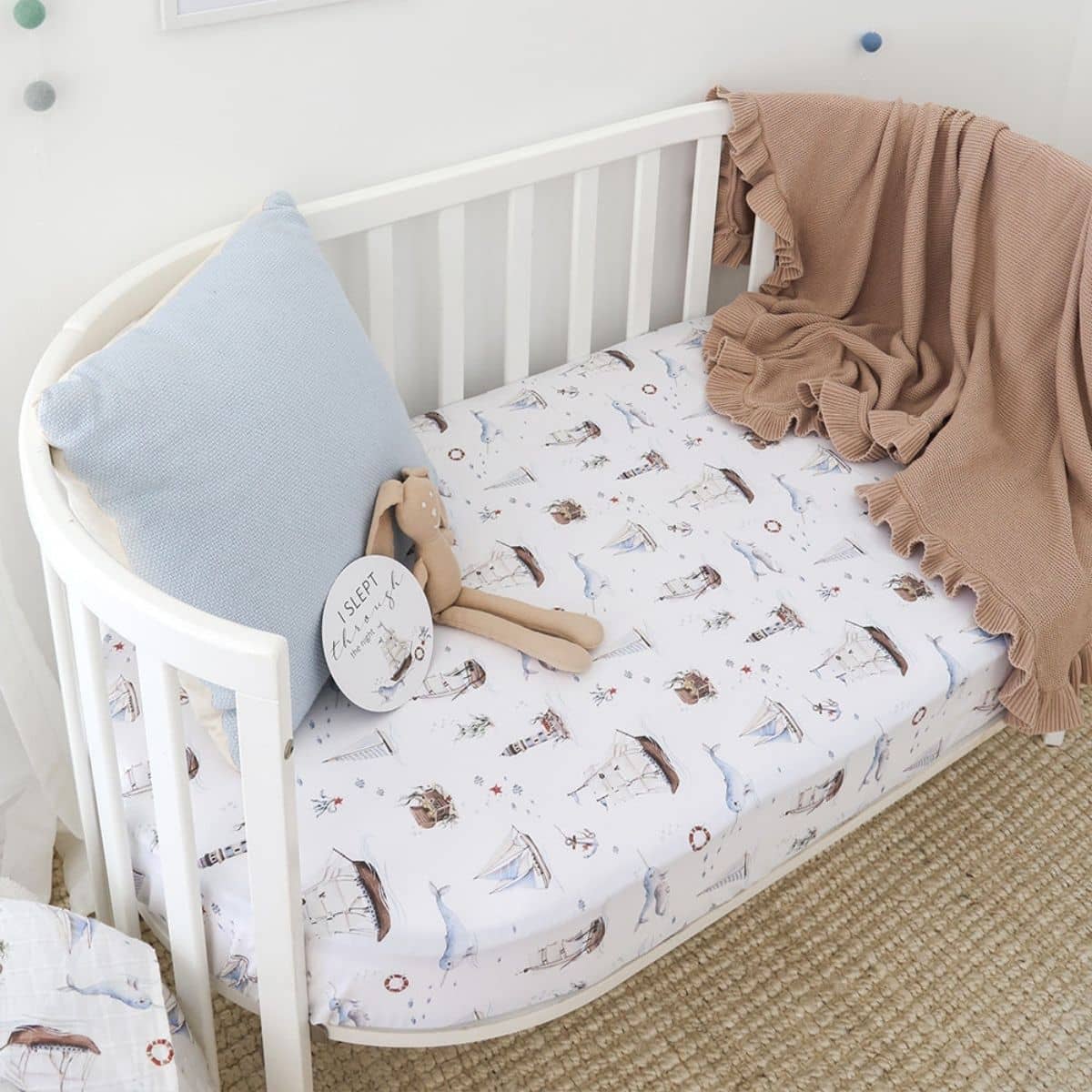 Snuggle Hunny Fitted Cot Sheet - Set Sail