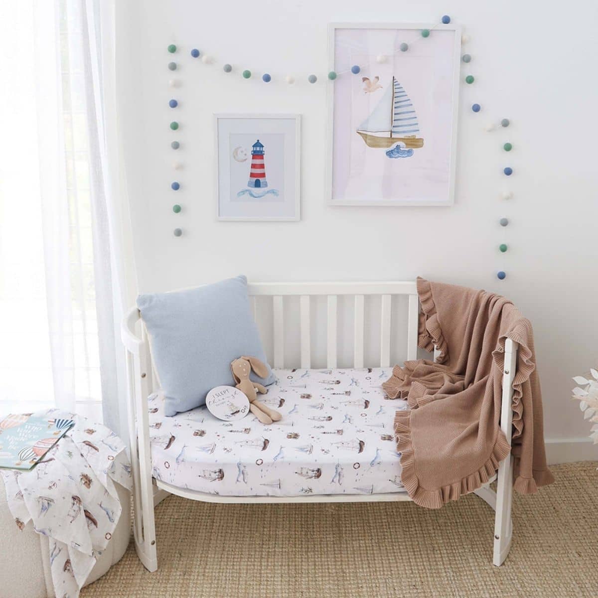 Snuggle Hunny Fitted Cot Sheet - Set Sail