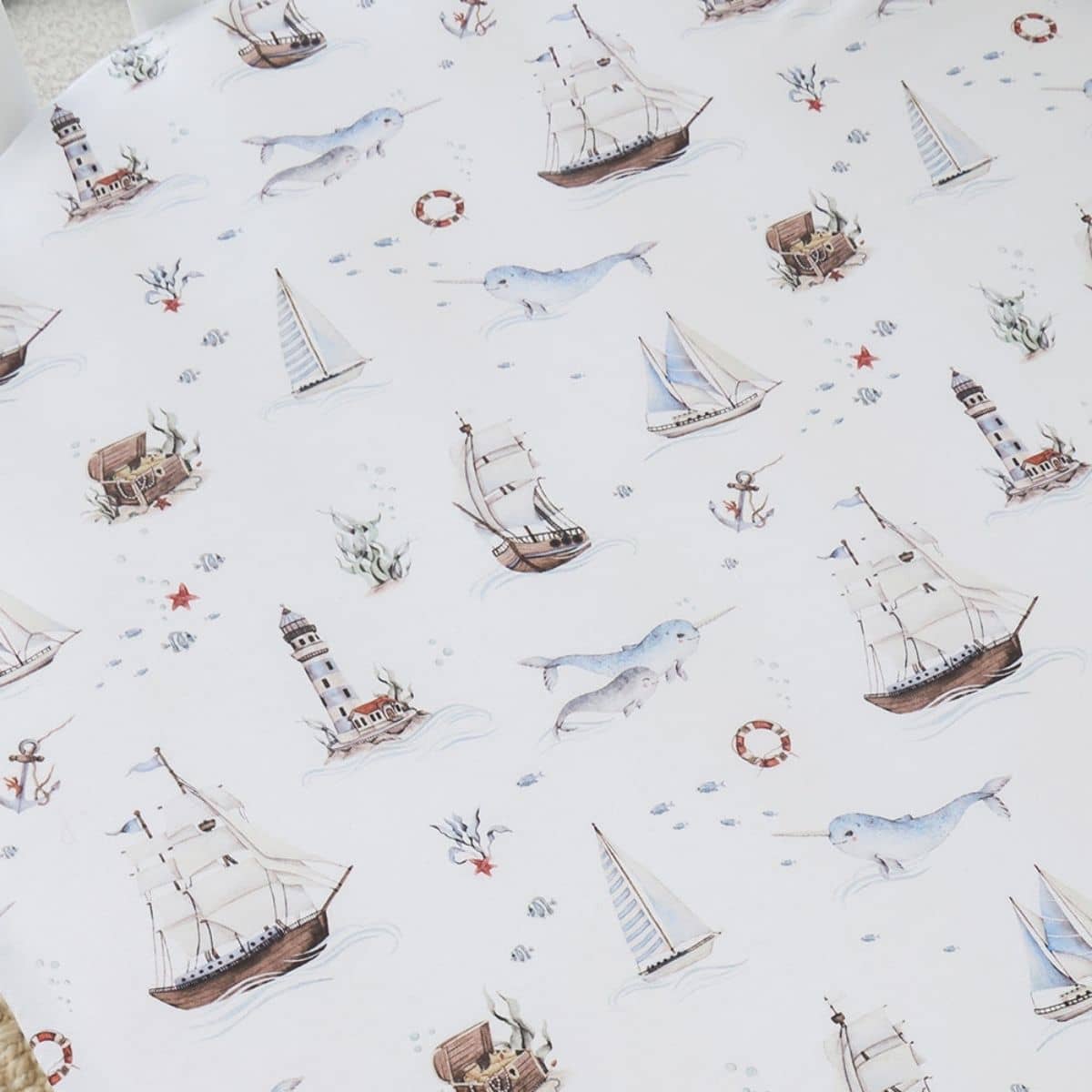Snuggle Hunny Fitted Cot Sheet - Set Sail