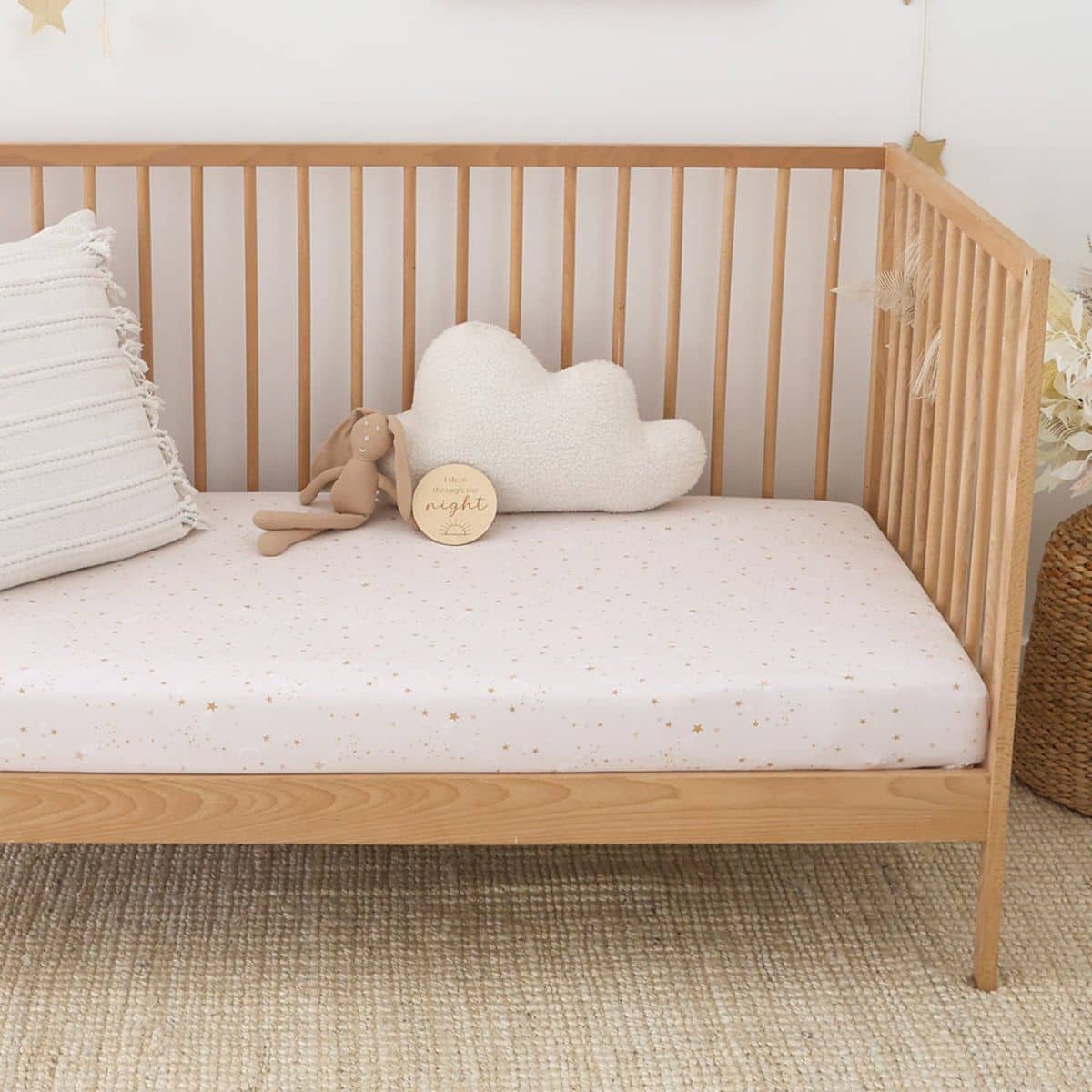 Snuggle Hunny Fitted Cot Sheet - Stardust