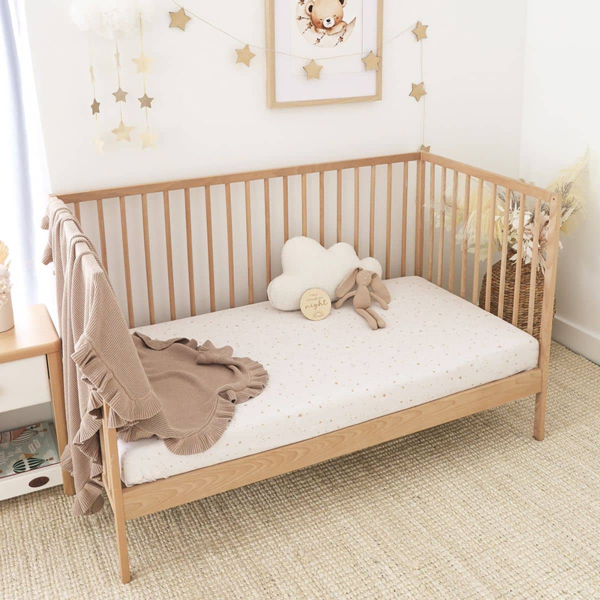 Snuggle Hunny Fitted Cot Sheet - Stardust