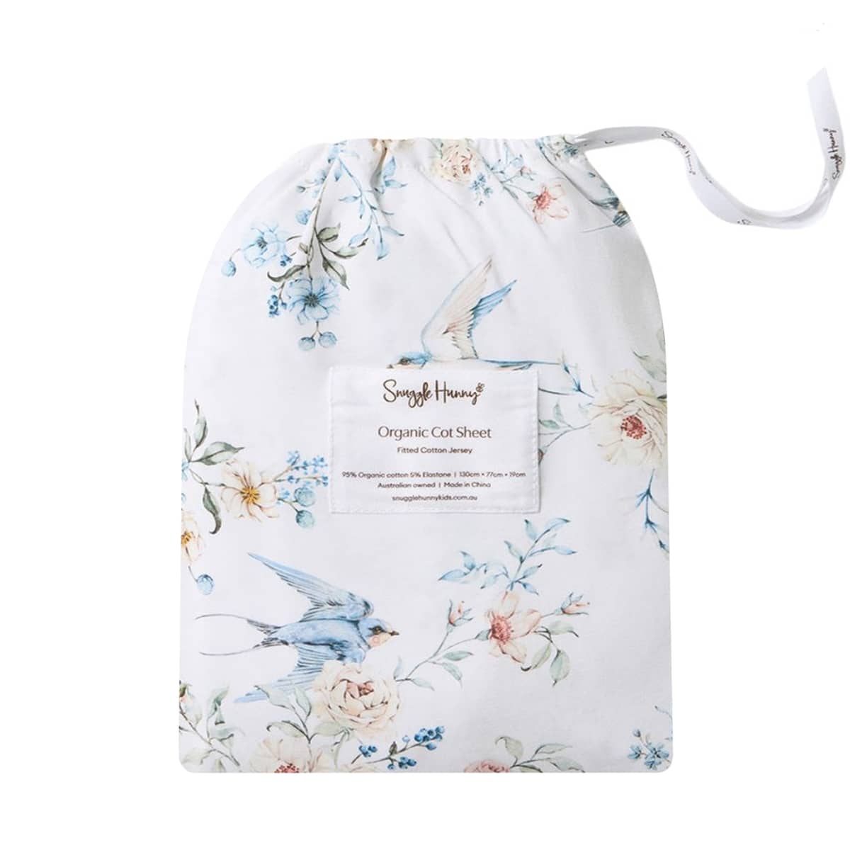 Snuggle Hunny Fitted Cot Sheet - Sweet Swallows