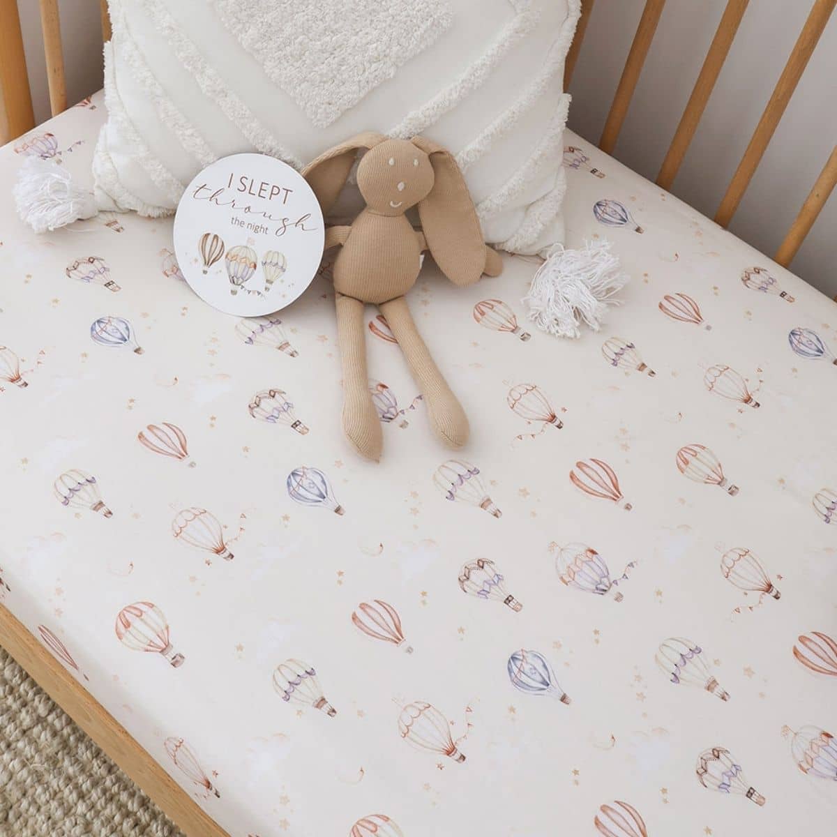 Snuggle Hunny Fitted Cot Sheet - Up & Away