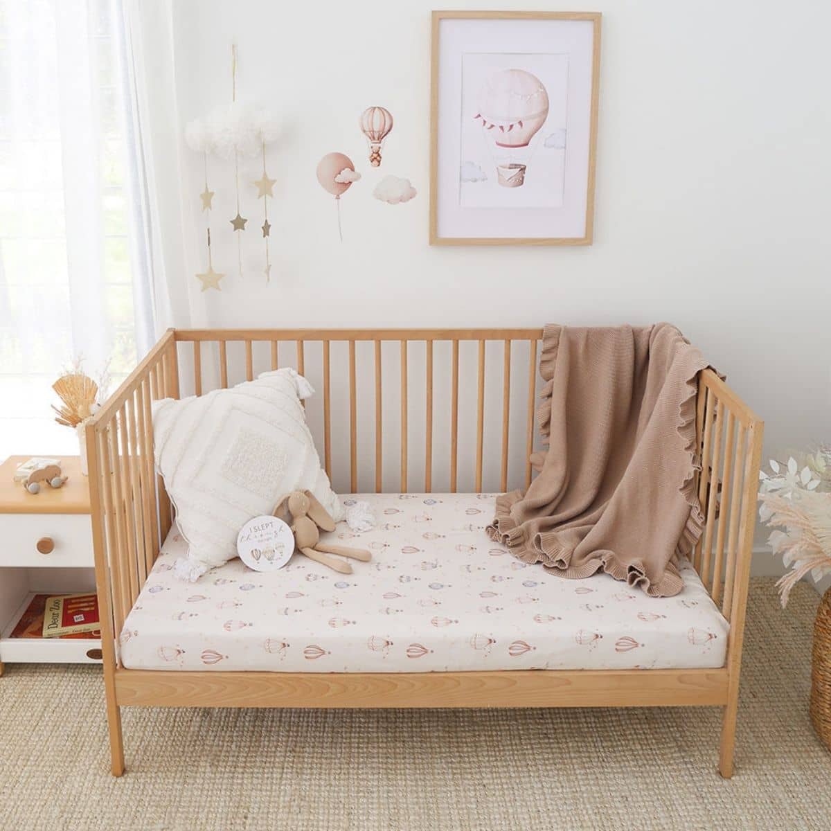 Snuggle Hunny Fitted Cot Sheet - Up & Away