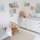 Snuggle Hunny Fitted Cot Sheet - White Rabbit