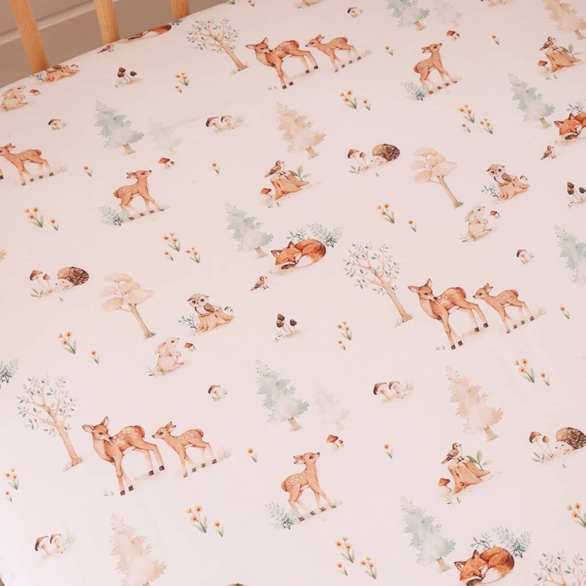 Snuggle Hunny Fitted Cot Sheet - Woodland Tales