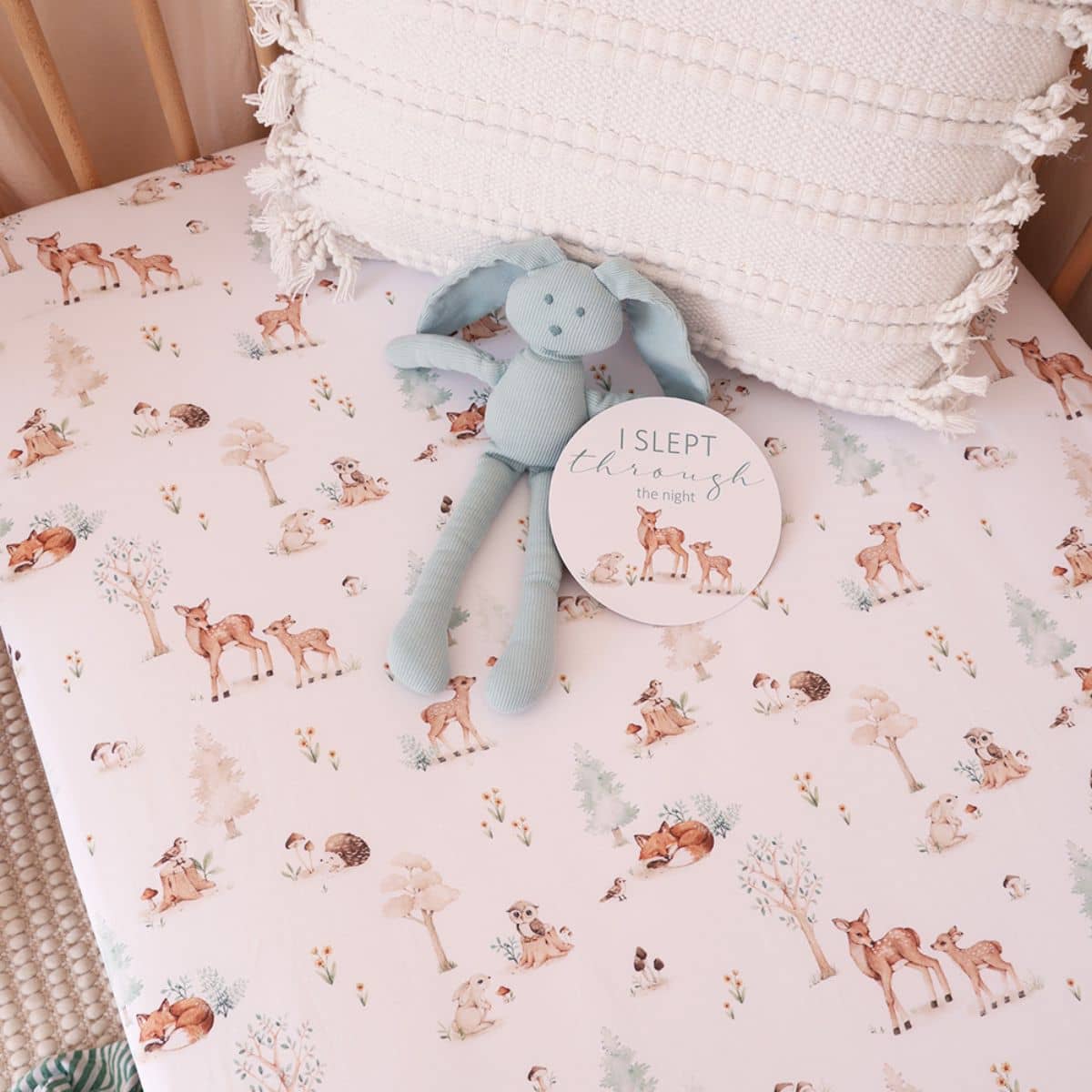 Snuggle Hunny Fitted Cot Sheet - Woodland Tales