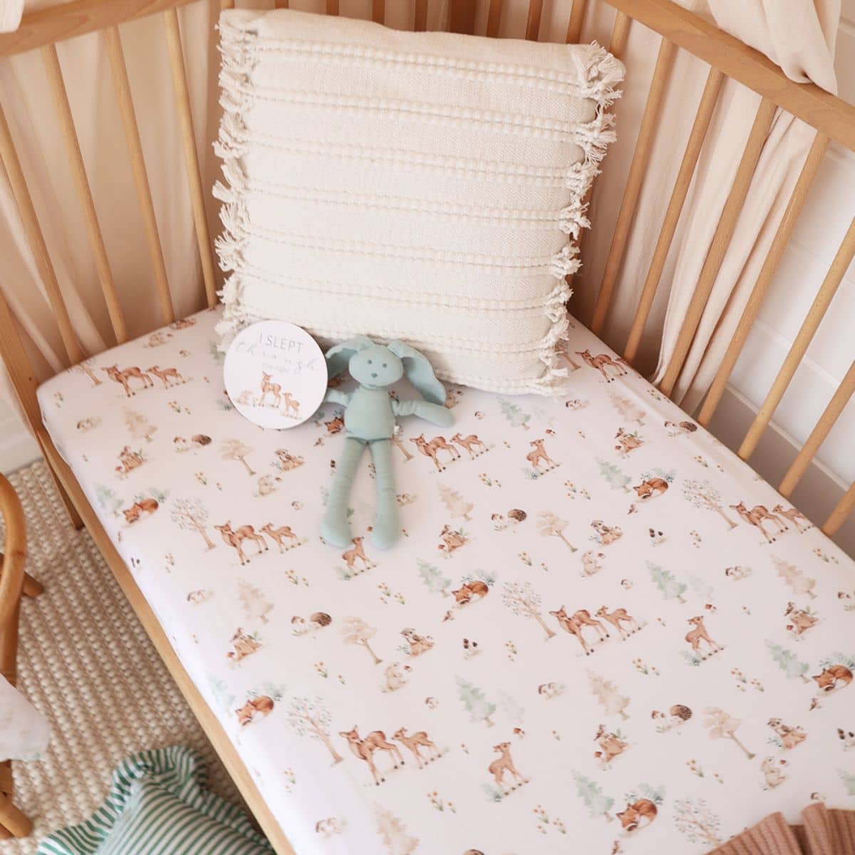 Snuggle Hunny Fitted Cot Sheet - Woodland Tales