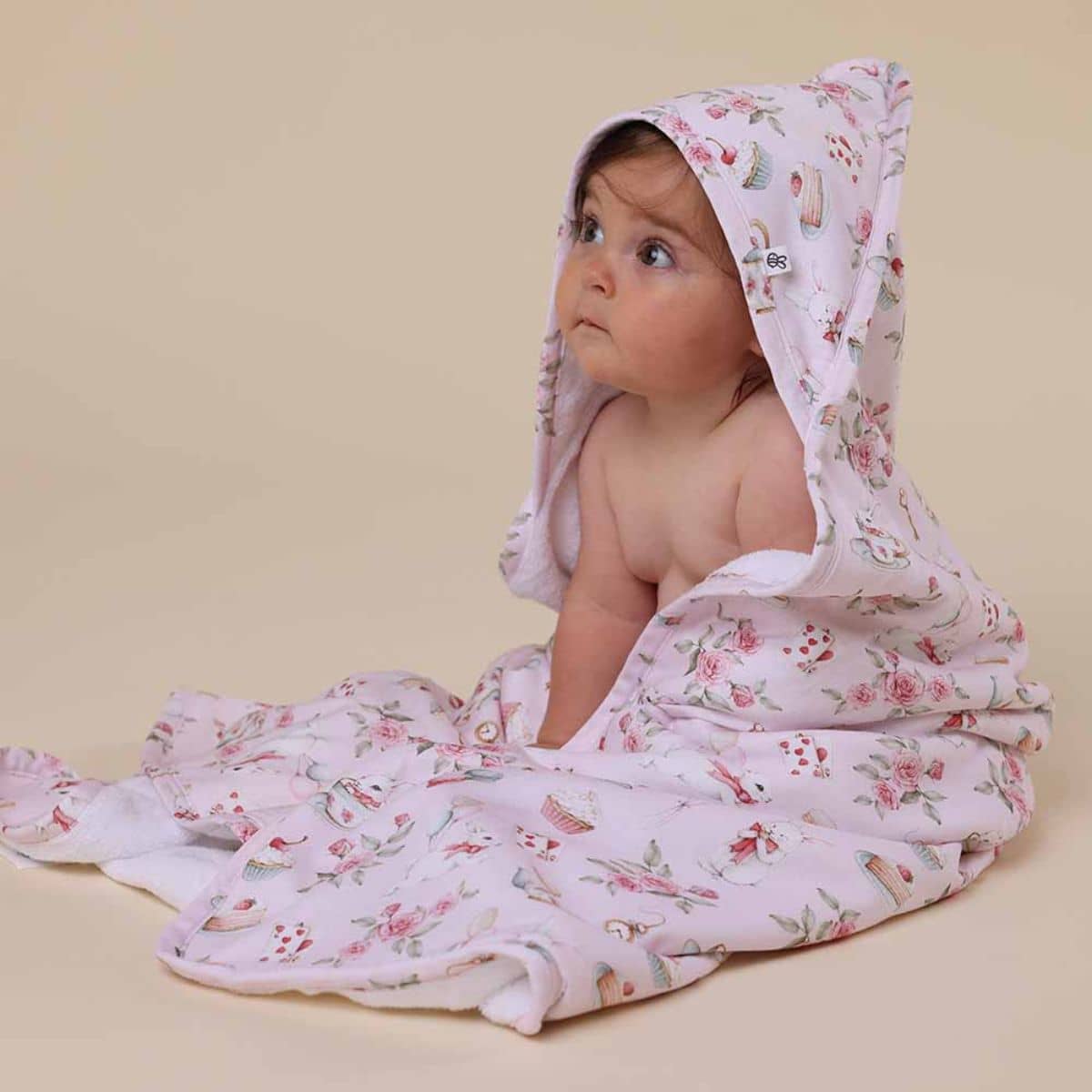 Snuggle Hunny Hooded Baby Towel - Alice's Tea Party