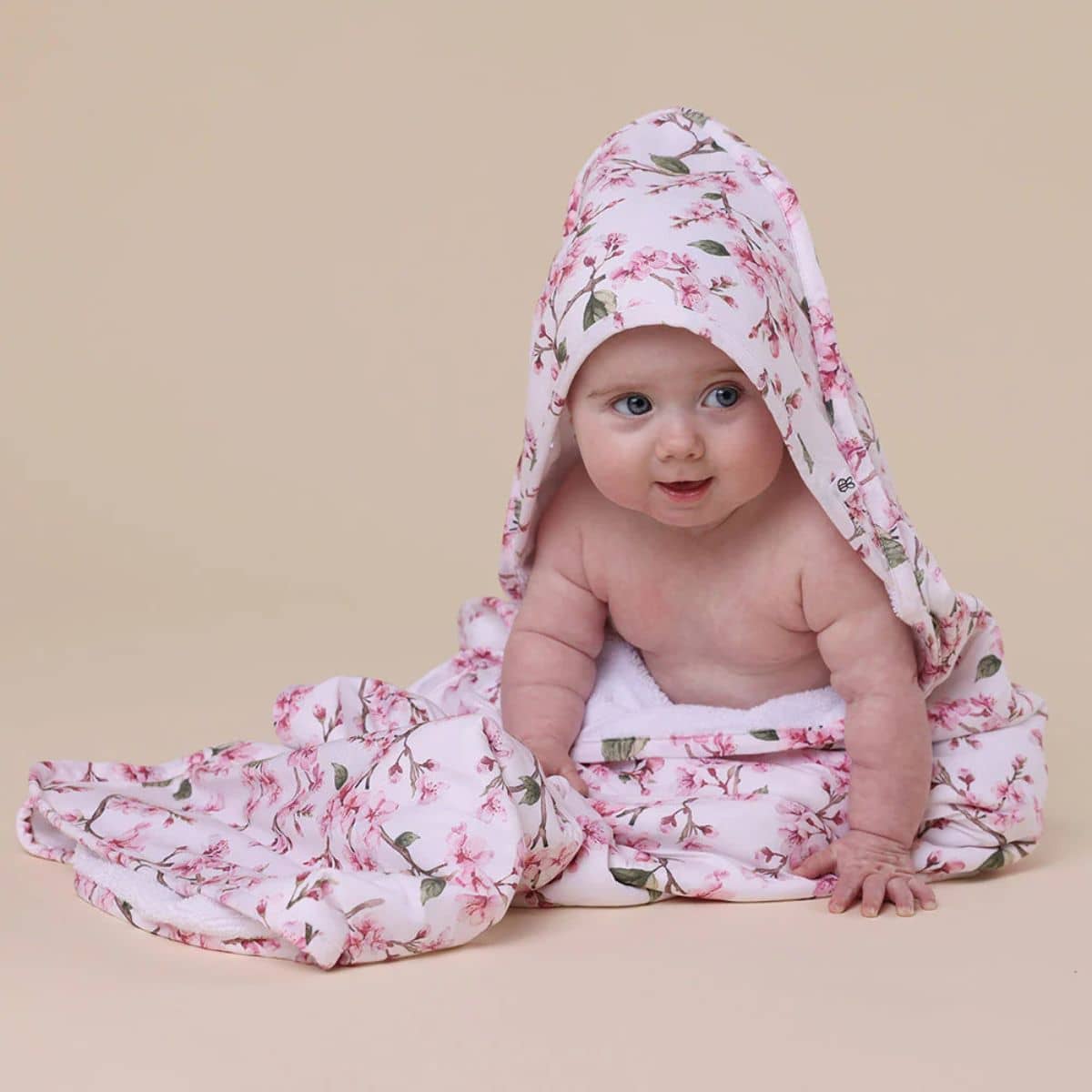 Snuggle Hunny Hooded Baby Towel - Cherry Blossom