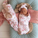 Snuggle Hunny Jersey Wrap with Matching Headwear - Alice's Tea Party