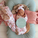 Snuggle Hunny Jersey Wrap with Matching Headwear - Alice's Tea Party