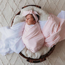 Snuggle Hunny Jersey Wrap with Matching Headwear - Baby Pink Organic