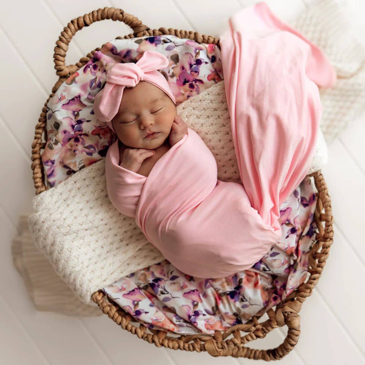Snuggle Hunny Jersey Wrap with Matching Headwear - Bubblegum