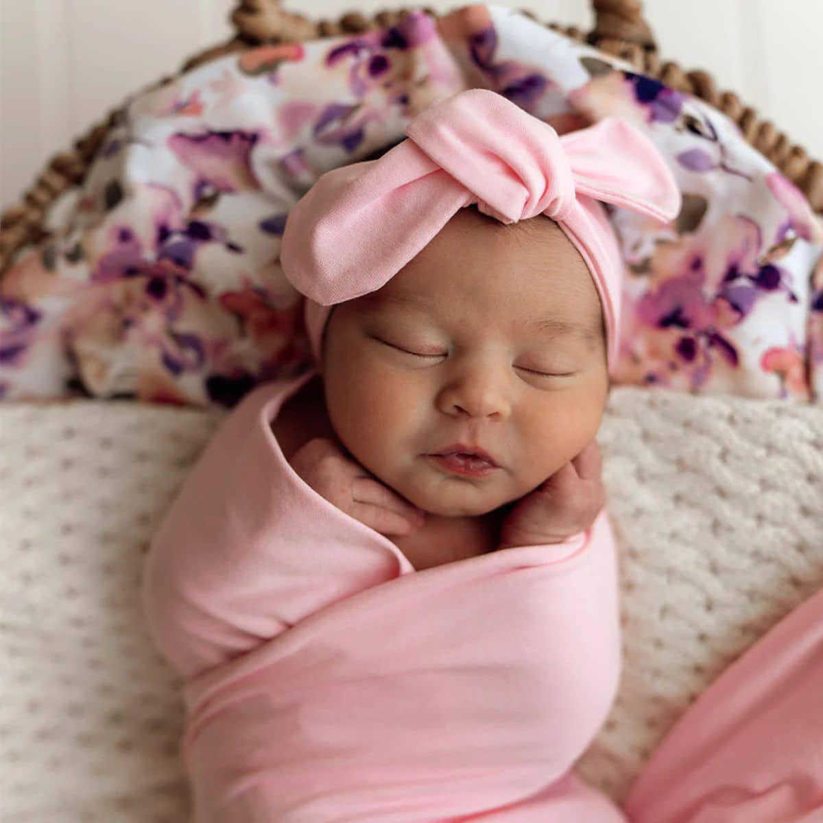 Snuggle Hunny Jersey Wrap with Matching Headwear - Bubblegum