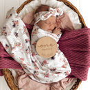 Snuggle Hunny Jersey Wrap with Matching Headwear - Carousel