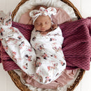 Snuggle Hunny Jersey Wrap with Matching Headwear - Carousel