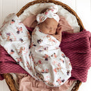 Snuggle Hunny Jersey Wrap with Matching Headwear - Carousel