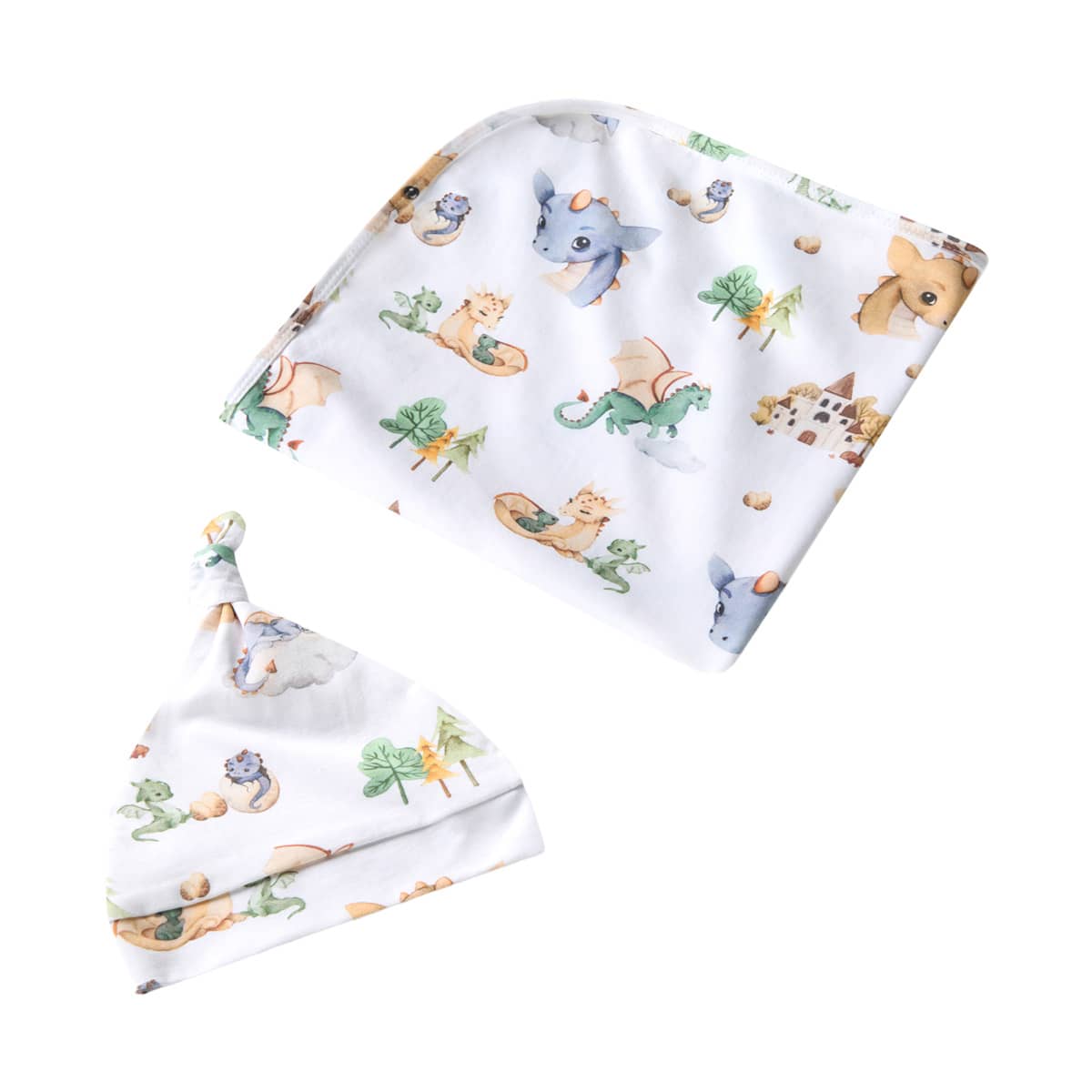 Snuggle Hunny Jersey Wrap with Matching Headwear - Dragon