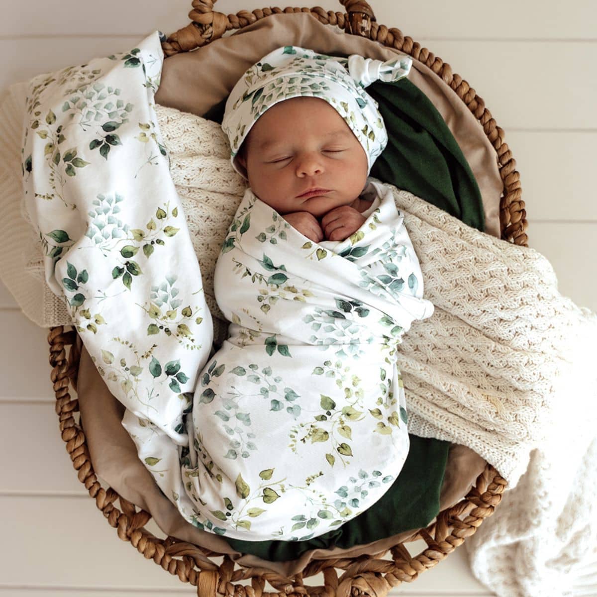 Snuggle Hunny Jersey Wrap with Matching Headwear - Eden