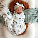 Snuggle Hunny Jersey Wrap with Matching Headwear - Eden
