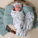 Snuggle Hunny Jersey Wrap with Matching Headwear - Eden