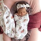 Snuggle Hunny Jersey Wrap with Matching Headwear - Fairy Garden