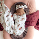Snuggle Hunny Jersey Wrap with Matching Headwear - Fairy Garden