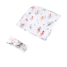 Snuggle Hunny Jersey Wrap with Matching Headwear - Fairy Garden
