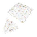 Snuggle Hunny Jersey Wrap with Matching Headwear - Garden Friends Organic