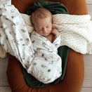 Snuggle Hunny Jersey Wrap with Matching Headwear - Cherry Blossom Organic